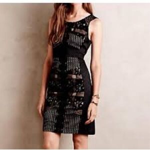 Anthropologie Savu Sheath Black Sleeveless Dress by Moulinette Soeurs Size 12